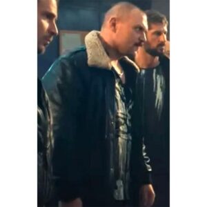 Buy Florian Schmidtke as Winkler Shearling Black Leather Jacket from Sixty Minutes 2024 at $60 off
