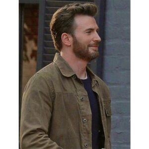 Buy Chris Evans as Cole Riggan Brown Cotton Jacket Online