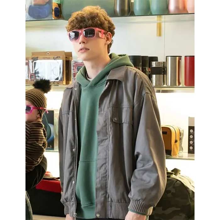 Get Kyle Morgan Grey Cotton Jacket from movie The Family Plan