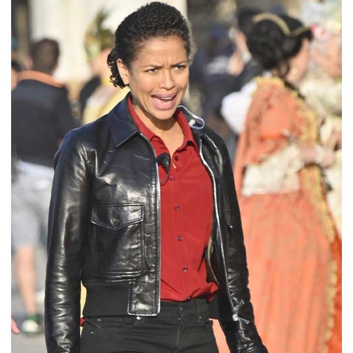 Gugu Mbatha-Raw Lift 2024 Black Leather Jacket at Sale