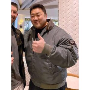 Get Ma Dong-seok Green Bomber Jacket from Badland Hunters 2024