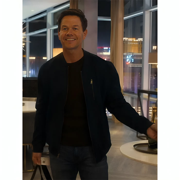 Shop Mark Wahlberg Bomber Jacket from movie The Family Plan 2023