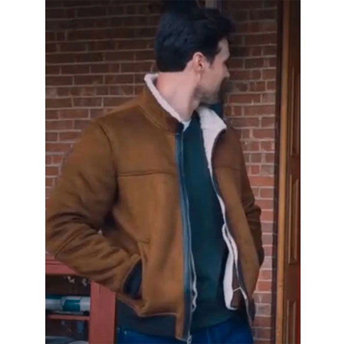 One December Night Brett Dalton Brown Suede Leather Jacket Online