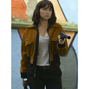 Get Ana De Armas Brown Bomber Jacket from The Gray Man 2022