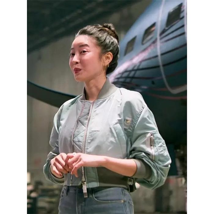 Get Yun Jee Kim Green Bomber Jacket from Movie Lift 2024